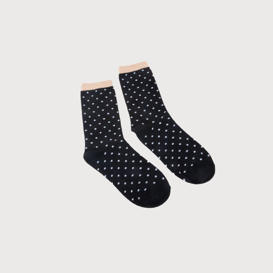 BLACK/GOLD POLKA DOT SOCKS