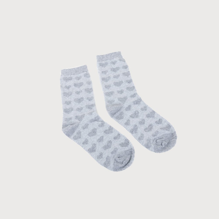 GREY HEART SOCKS