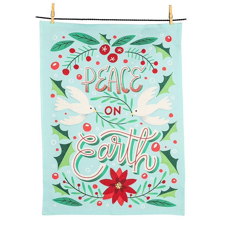 DOVE PEACE ON EARTH TEA TOWEL