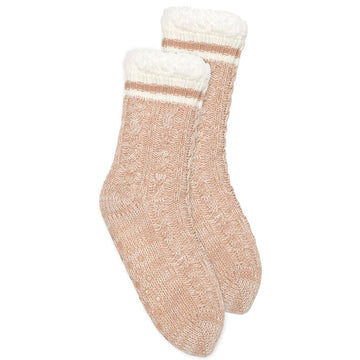 CABLE STRIPE LOUNGE SOCKS PINK