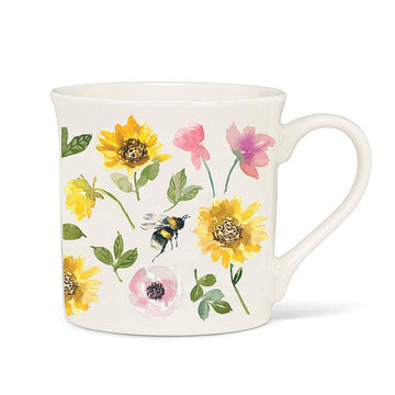 SUNFLOWER AND BEES FLARED MUG